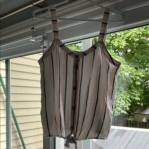 Reitmans Striped Camisole in White, Pink, and Blue